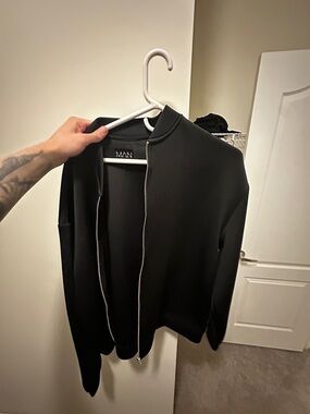 Boohoo Black Bomber Jacket - Men's